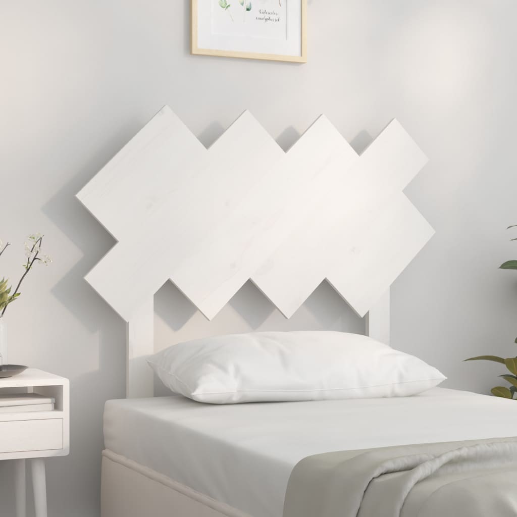 vidaXL Wezgłowie łóżka, białe, 92x3x81 cm, lite drewno sosnowe