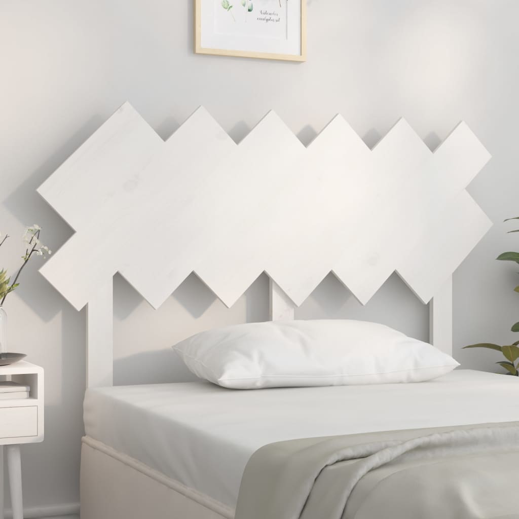 vidaXL Wezgłowie łóżka, białe, 122,5x3x80,5 cm, lite drewno sosnowe