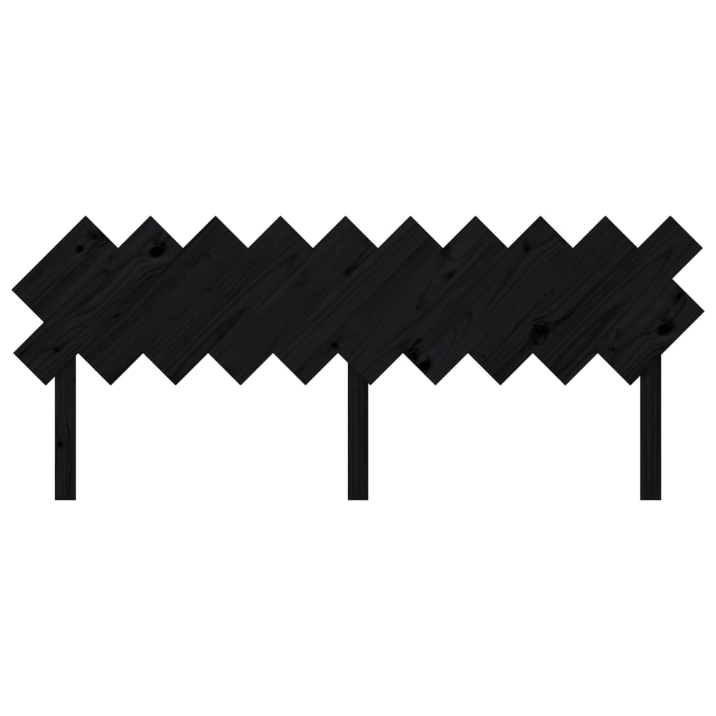 vidaXL Wezgłowie łóżka, czarne, 196x3x80,5 cm, lite drewno sosnowe