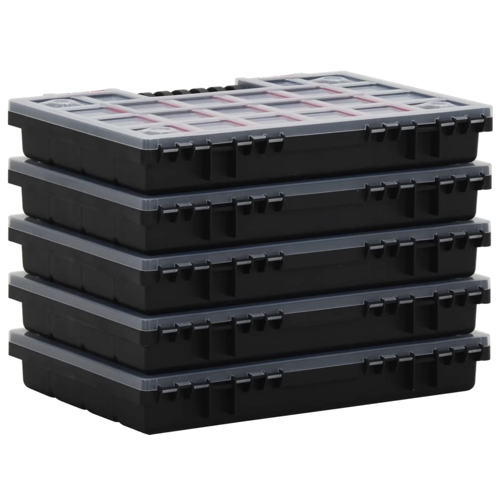 vidaXL Pudełka asortymentowe, 5 szt., 34,5x25x5 cm polipropylen
