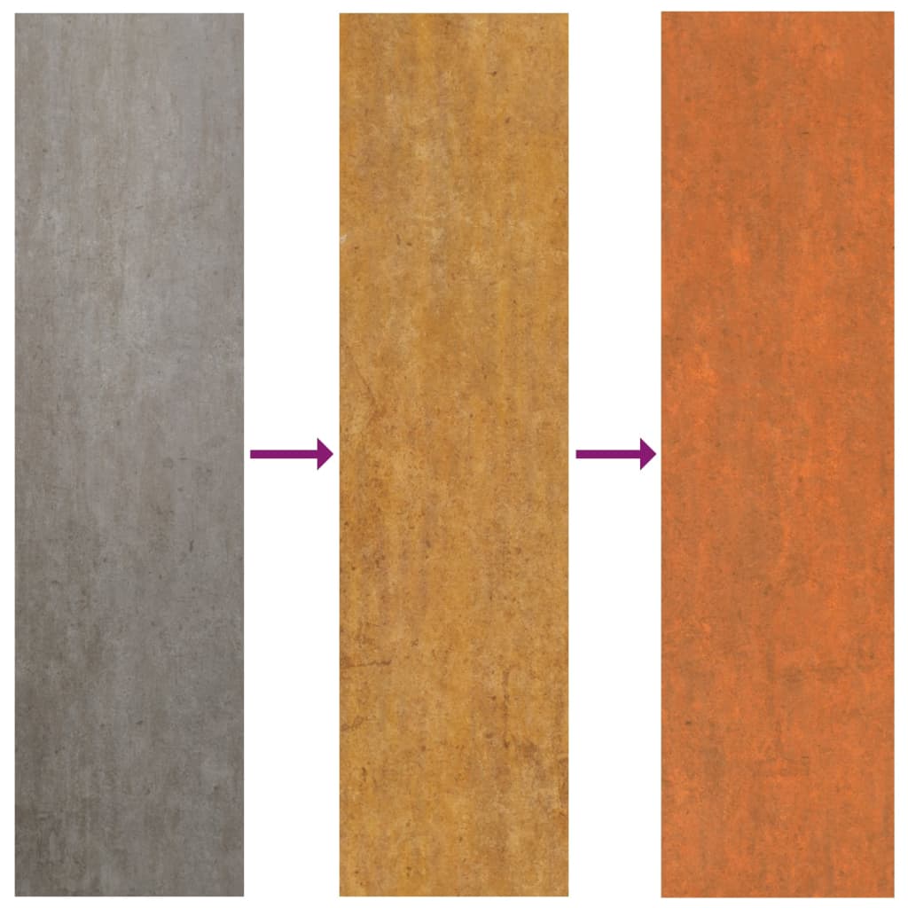 vidaXL Panele dachowe, 36 szt., rdzawe, 100x44 cm, stal kortenowska