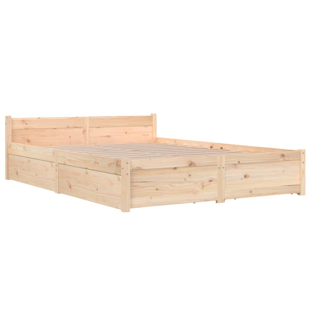vidaXL Rama łóżka z szufladami, 135x190 cm