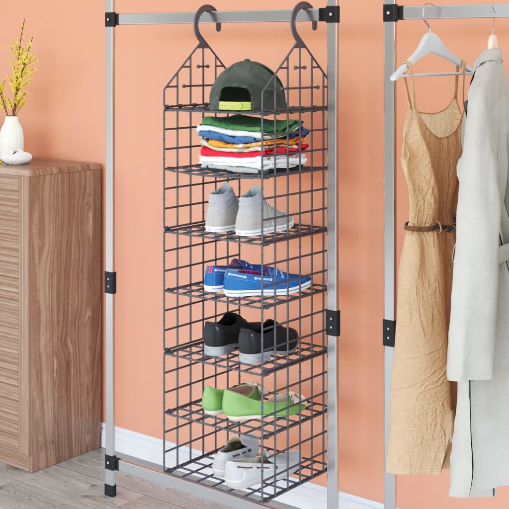 vidaXL Wiszący organizer do szafy z 7 półkami