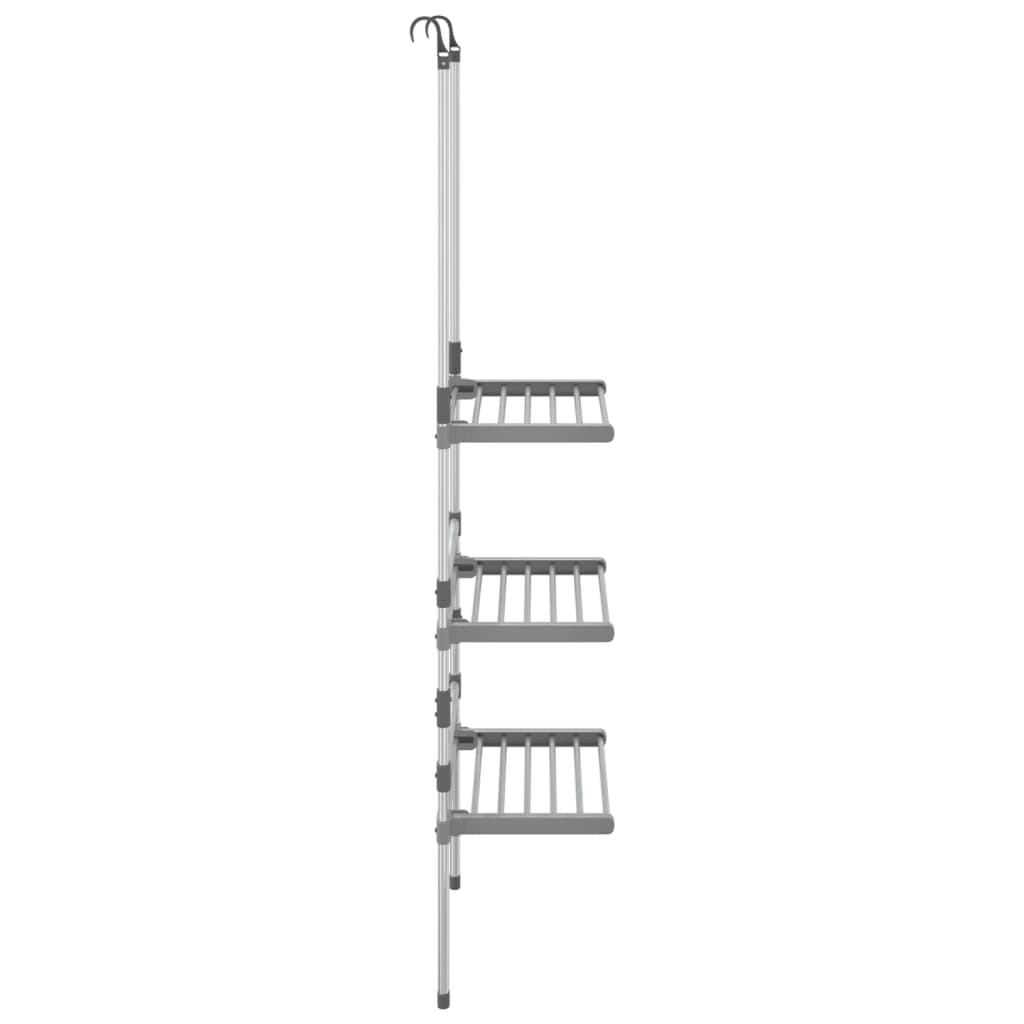 vidaXL Wisząca suszarka na pranie, 3-poziomowa, aluminium
