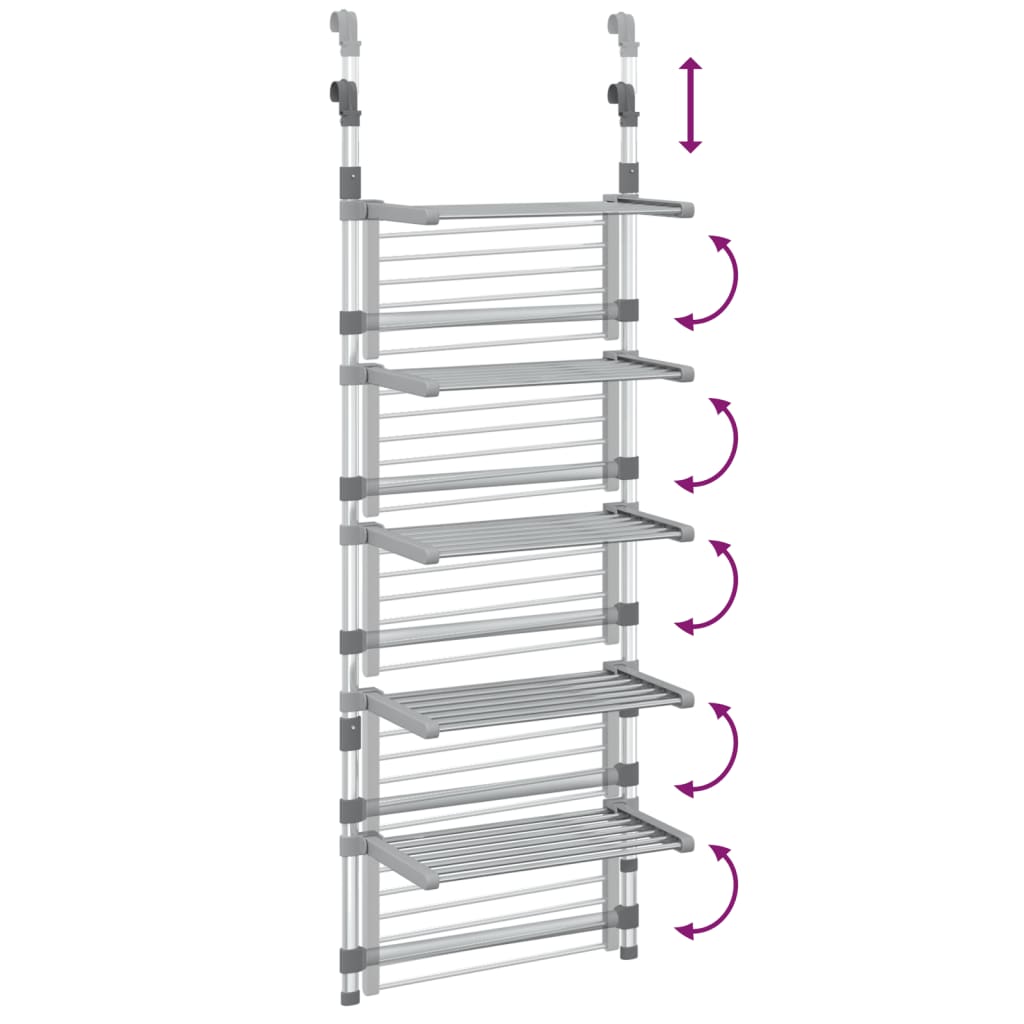vidaXL Wisząca suszarka na pranie, 5-poziomowa, aluminium