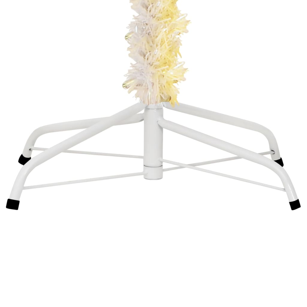 vidaXL Sztuczna choinka z opalizującymi końcówkami, biała, 240 cm, PVC