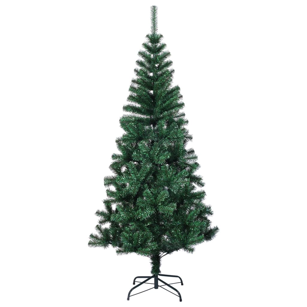 vidaXL Sztuczna choinka z opalizującymi końcówkami, zielona, 120 cm