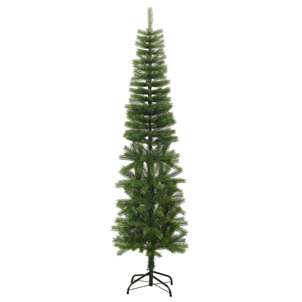 vidaXL Sztuczna, smukła choinka ze stojakiem, 210 cm, PE