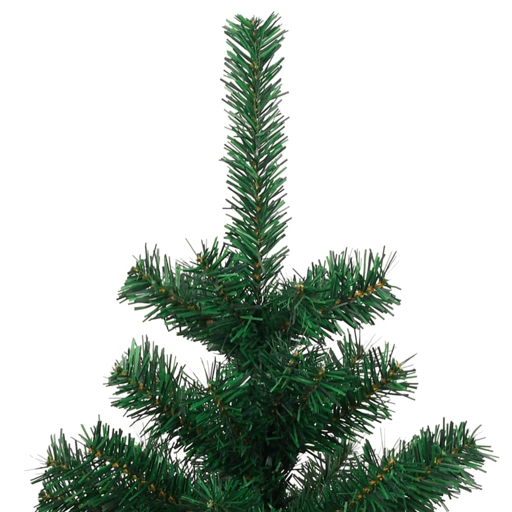 vidaXL Spiralna choinka z lampkami i stojakiem, zielona, 150 cm, PVC