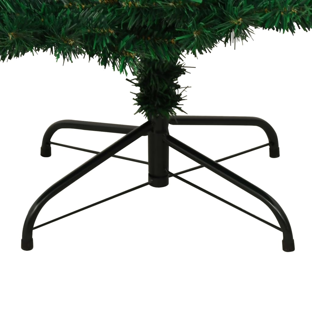 vidaXL Spiralna choinka z lampkami i stojakiem, zielona, 150 cm, PVC