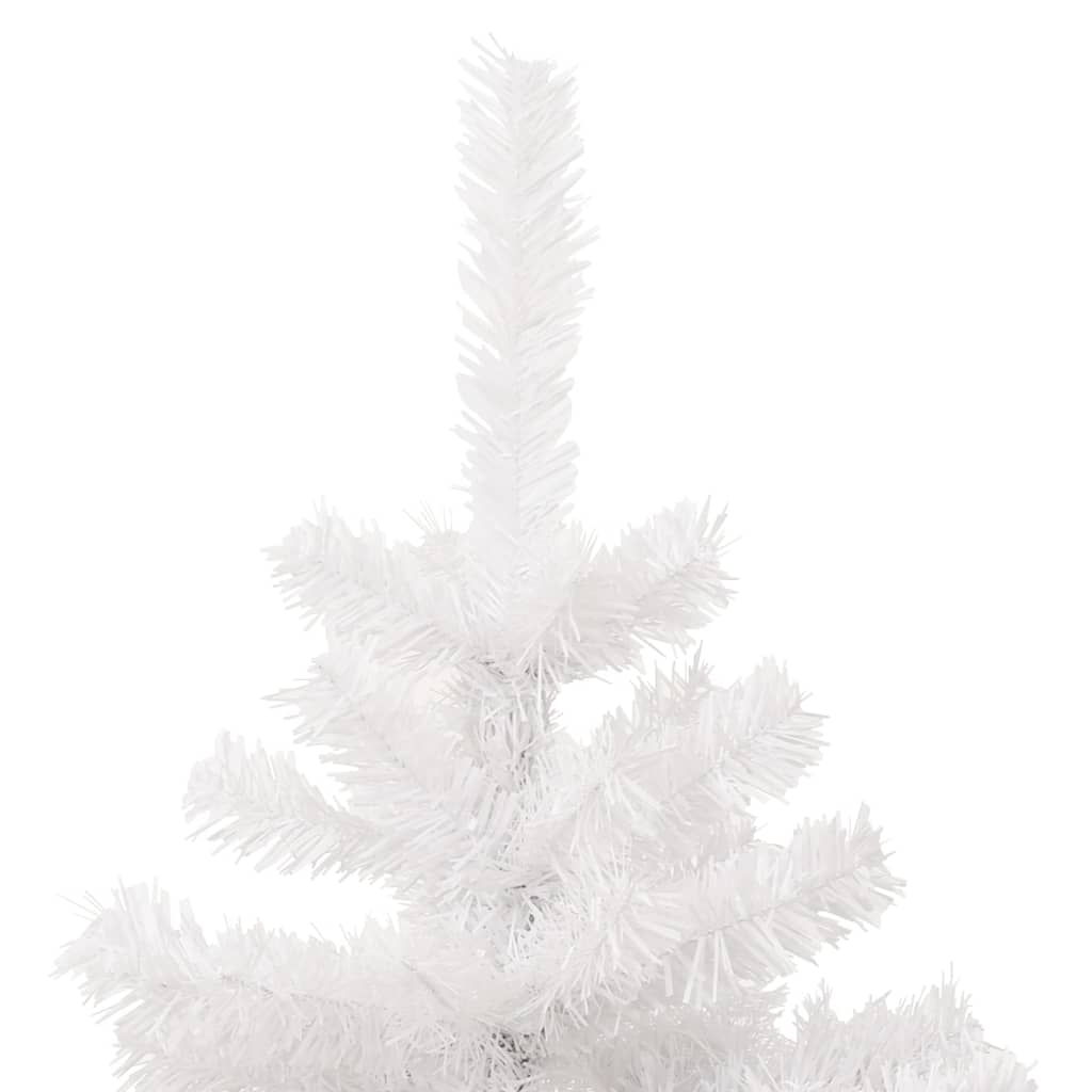 vidaXL Spiralna choinka z lampkami i stojakiem, biała, 120 cm, PVC