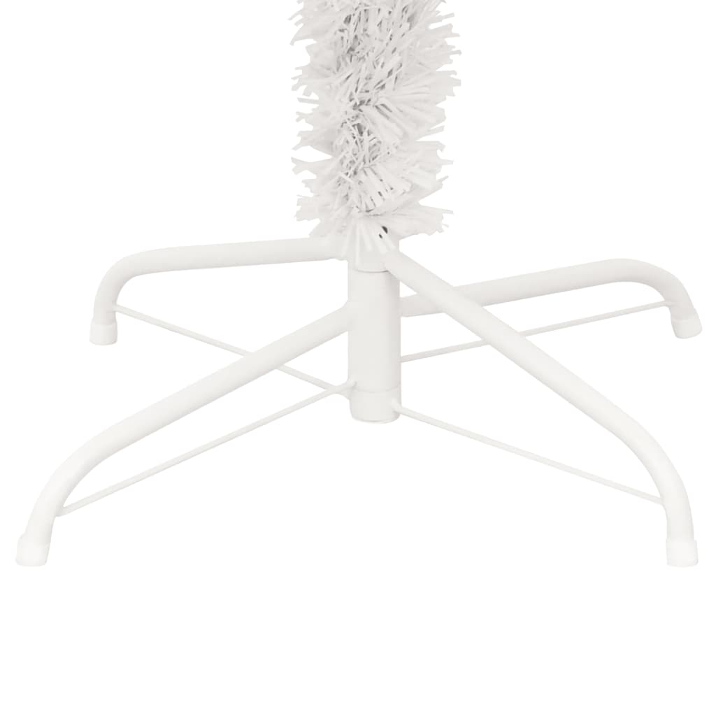 vidaXL Spiralna choinka z lampkami i stojakiem, biała, 150 cm, PVC