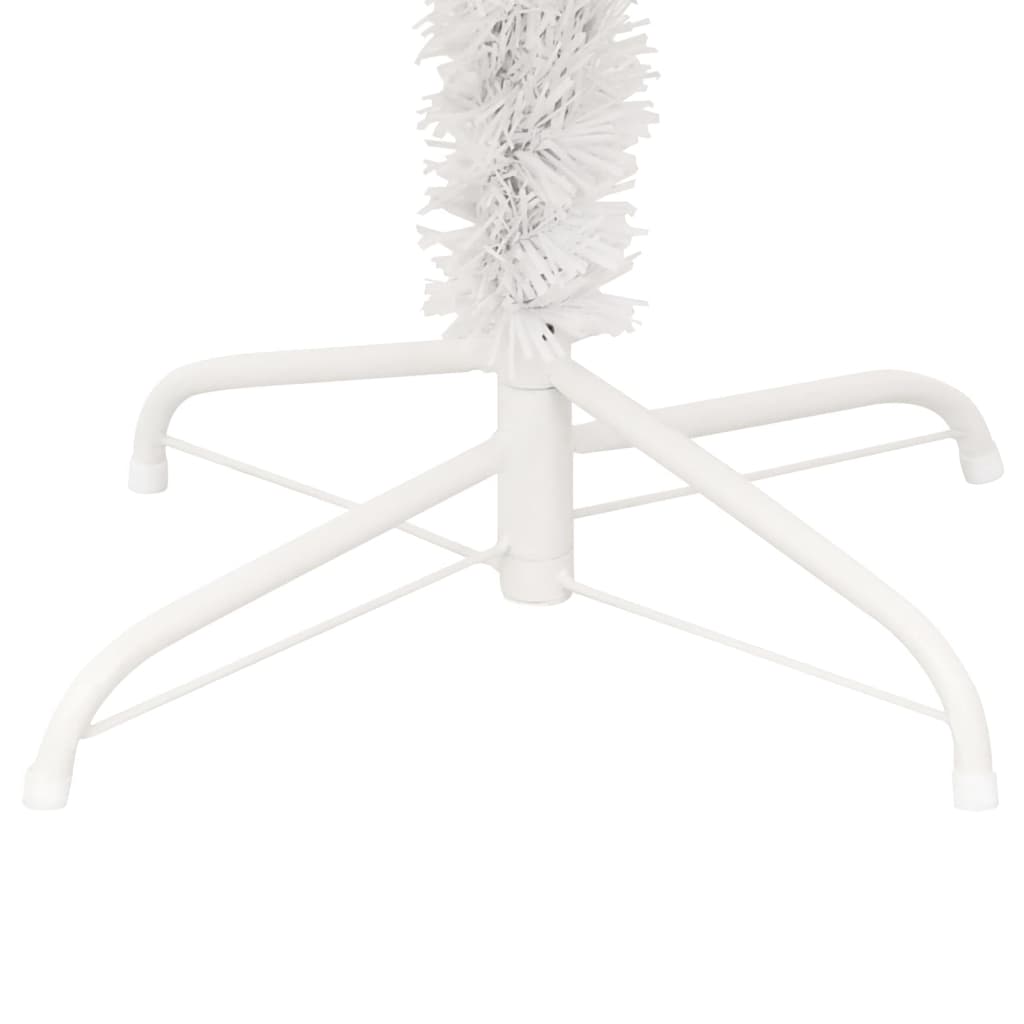 vidaXL Spiralna choinka z lampkami i stojakiem, biała, 180 cm, PVC