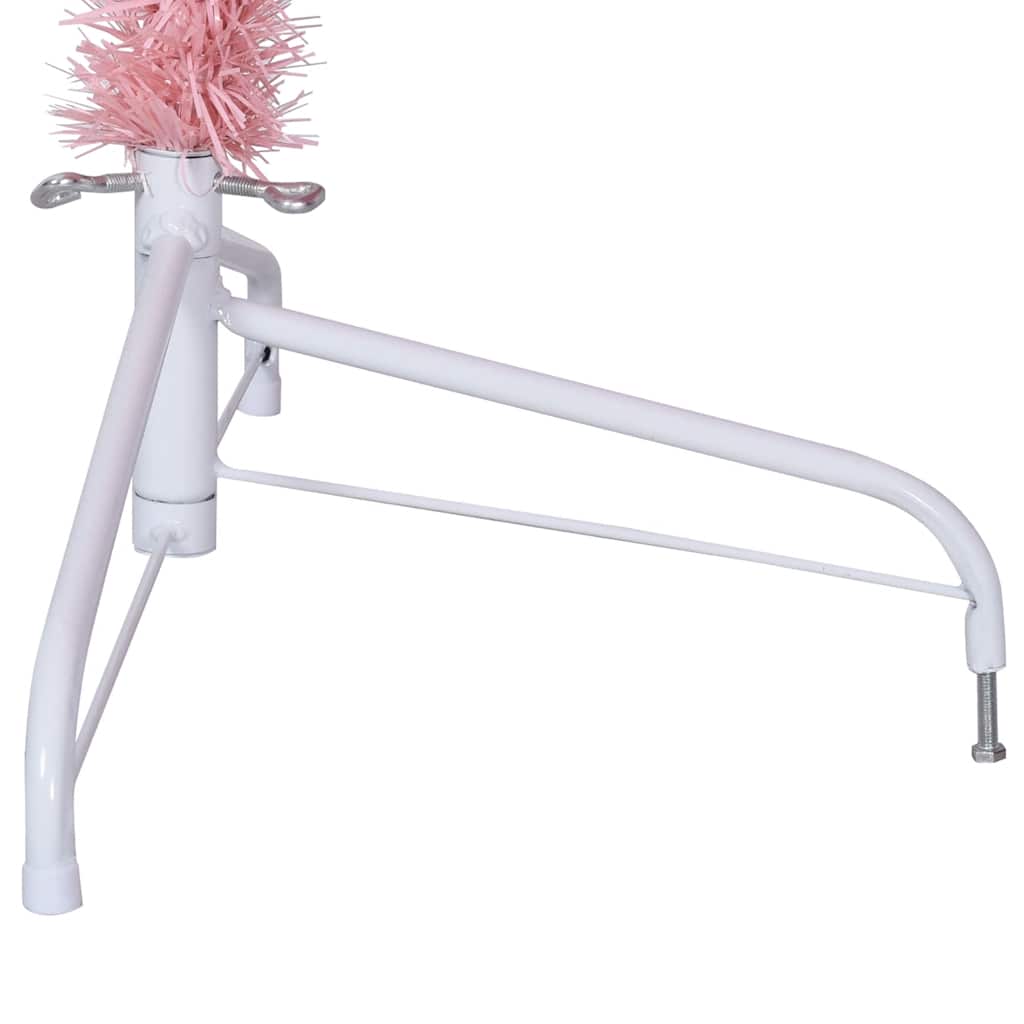 vidaXL Sztuczna choinka połówka ze stojakiem, różowa, 180 cm, PVC