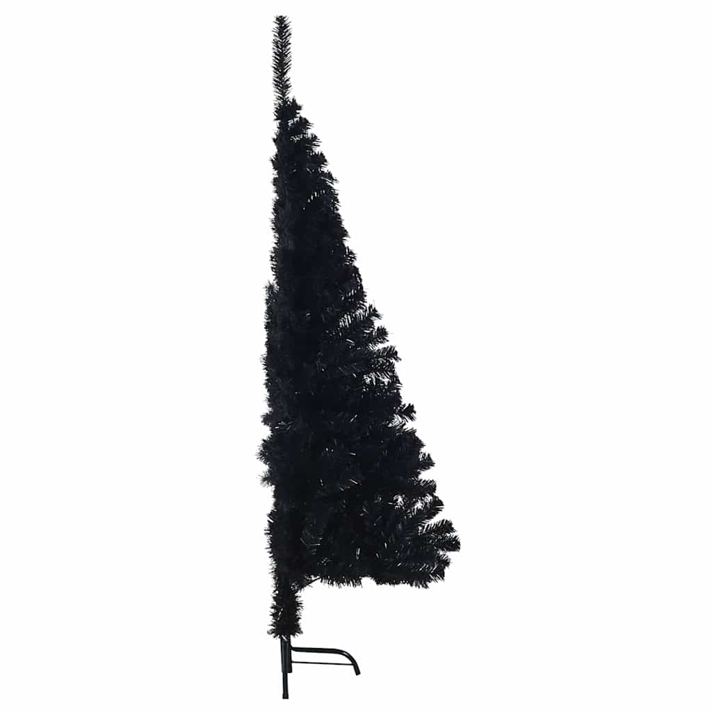 vidaXL Sztuczna choinka połówka ze stojakiem, czarna, 120 cm, PVC