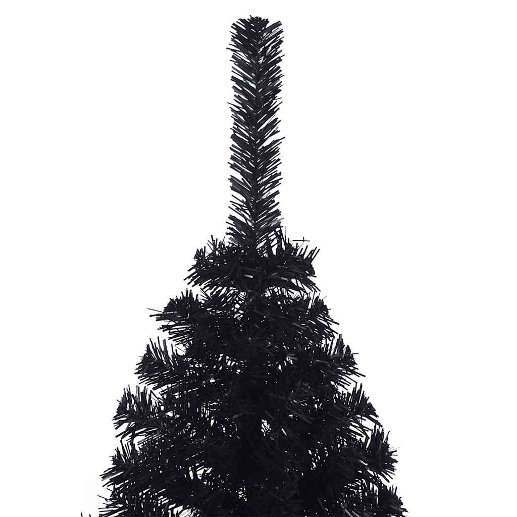 vidaXL Sztuczna choinka połówka ze stojakiem, czarna, 120 cm, PVC