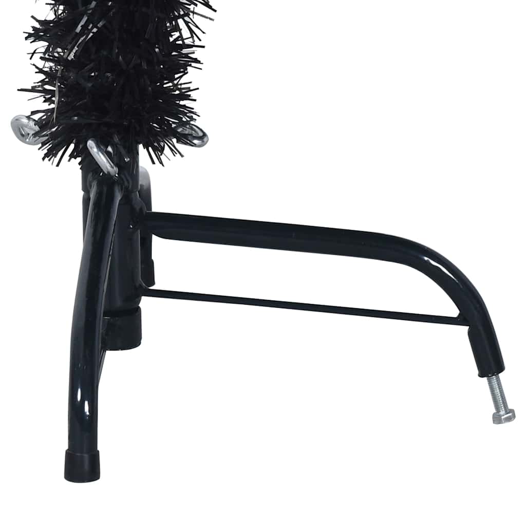 vidaXL Sztuczna choinka połówka ze stojakiem, czarna, 120 cm, PVC