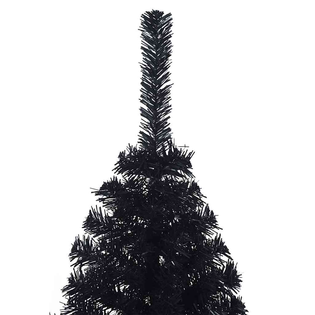 vidaXL Sztuczna choinka połówka ze stojakiem, czarna, 150 cm, PVC
