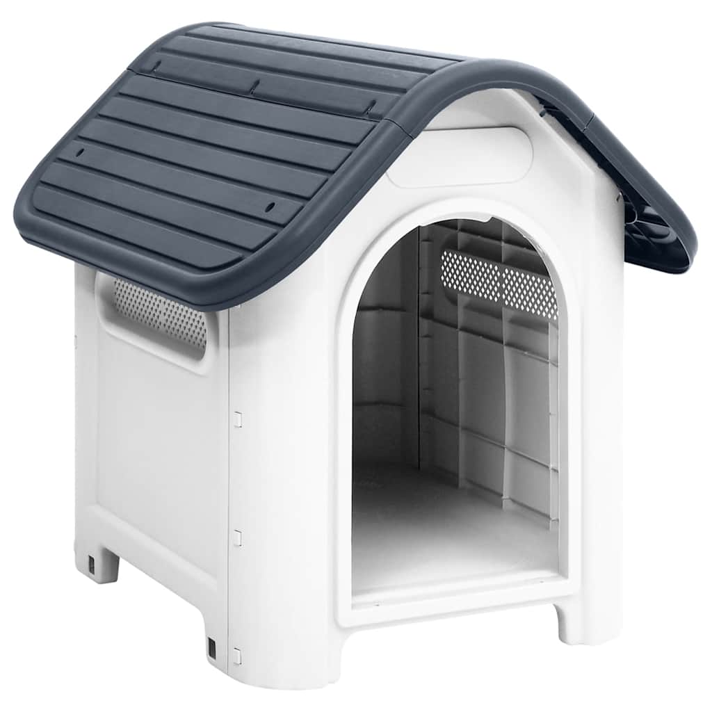vidaXL Buda dla psa szara 59x75x66 cm Polipropylen
