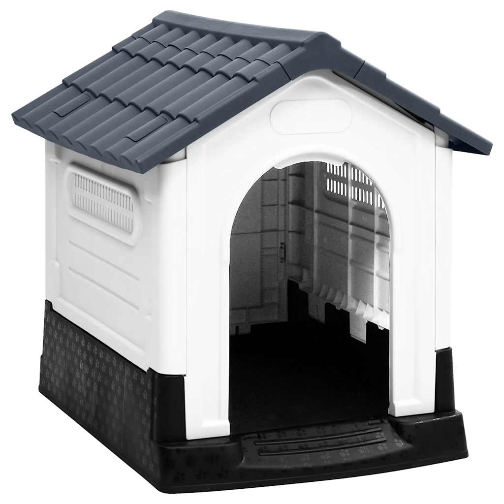 vidaXL Buda dla psa szara 57x68x66 cm Polipropylen