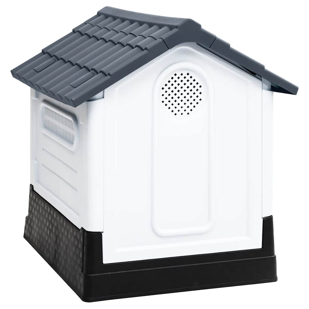 vidaXL Buda dla psa szara 57x68x66 cm Polipropylen