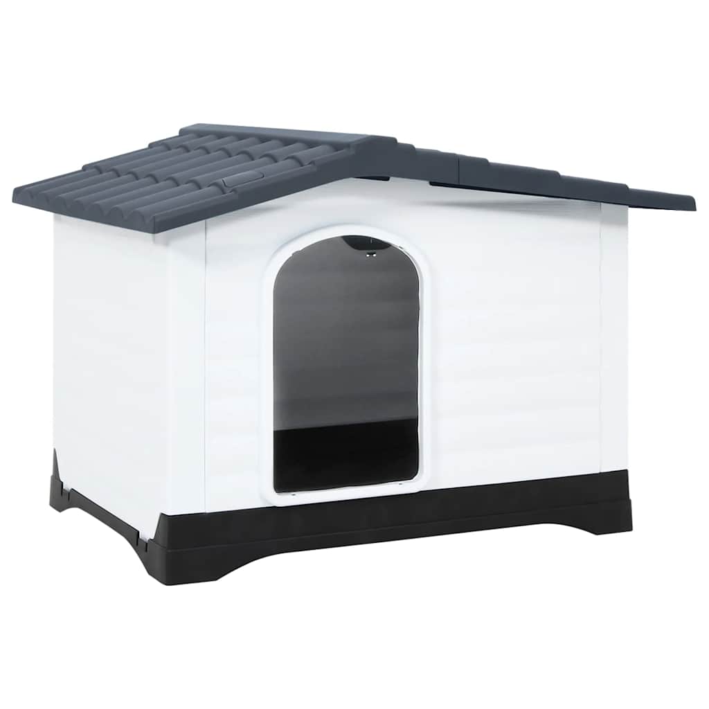 vidaXL Buda dla psa szara 90,5x68x66 cm Polipropylen