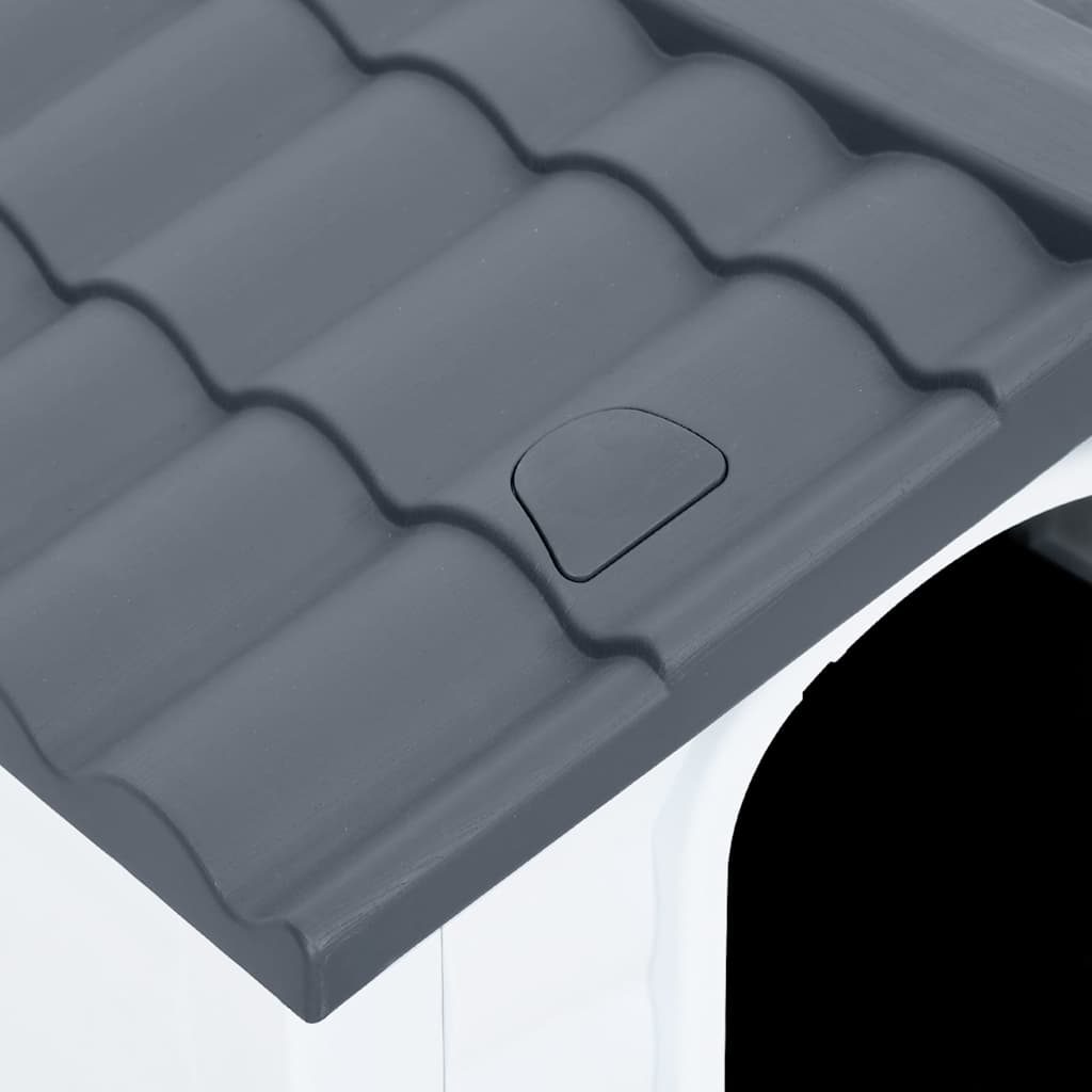 vidaXL Buda dla psa szara 90,5x68x66 cm Polipropylen