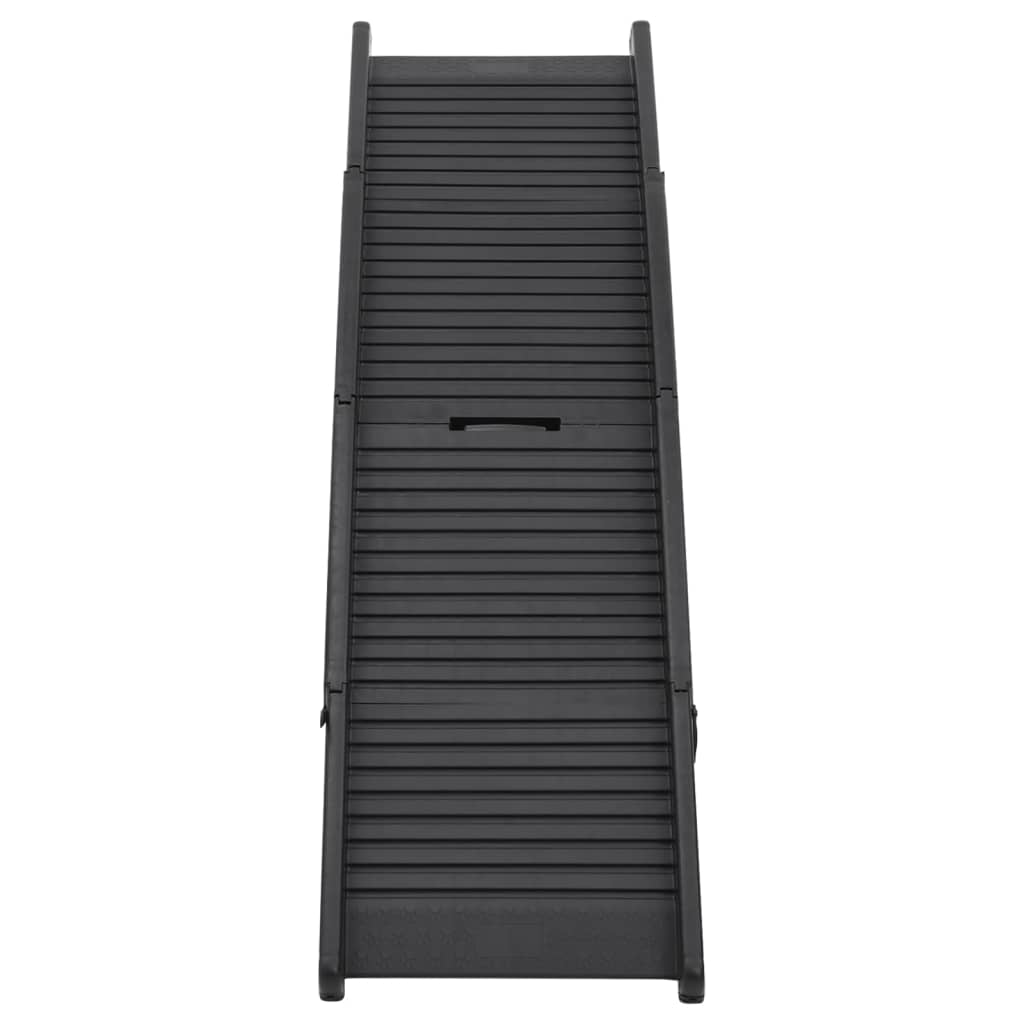 vidaXL Składana rampa dla psów, czarna, 153x40x12,5 cm, plastikowa