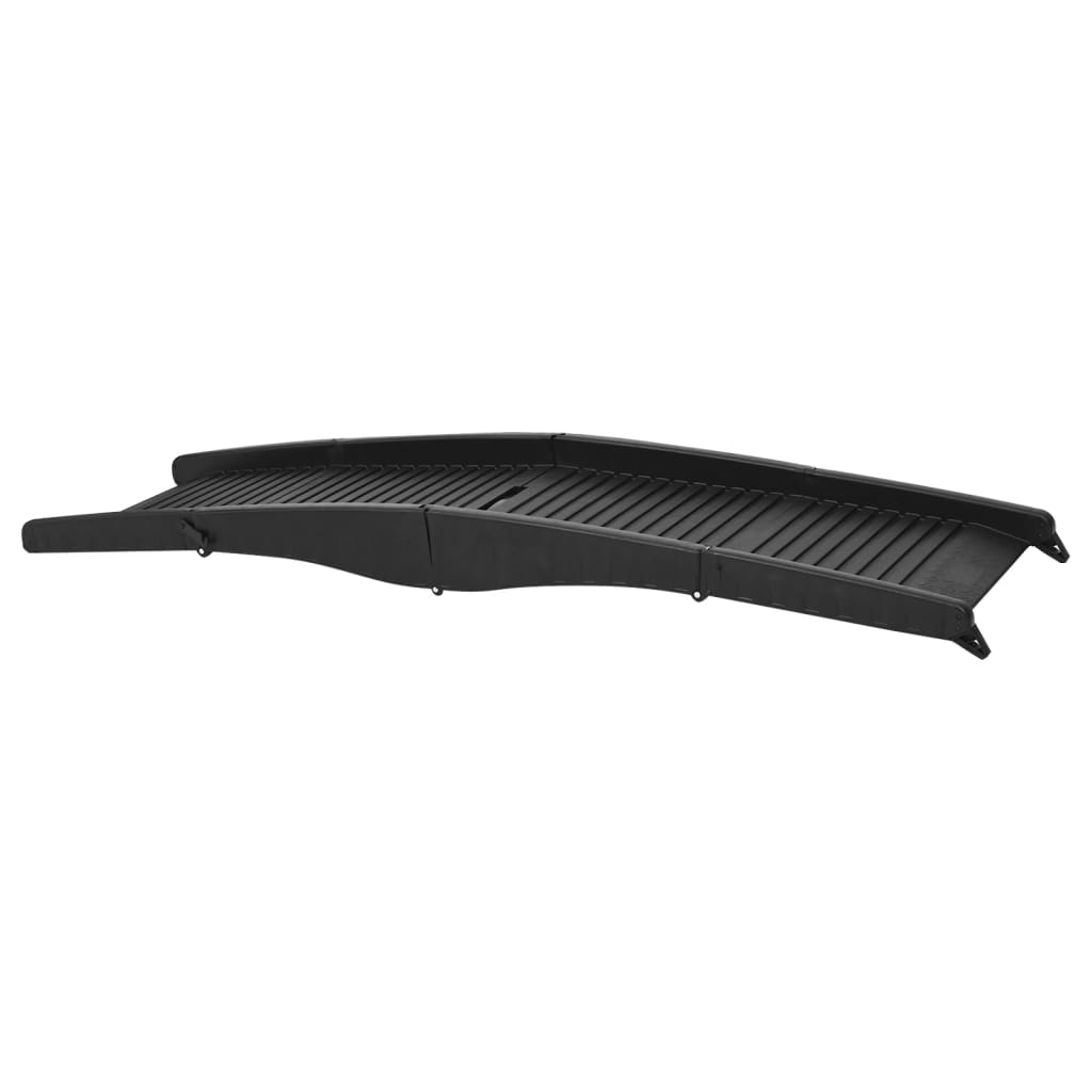 vidaXL Składana rampa dla psów, czarna, 153x40x12,5 cm, plastikowa