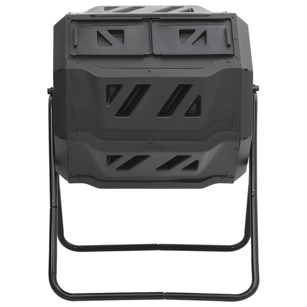 vidaXL Kompostownik do ogrodu, czarny, 73x64x95 cm, 160 L