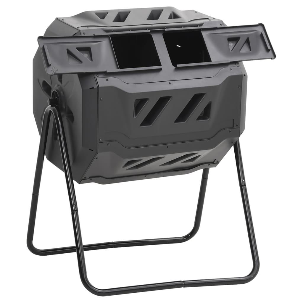 vidaXL Kompostownik do ogrodu, czarny, 73x64x95 cm, 160 L