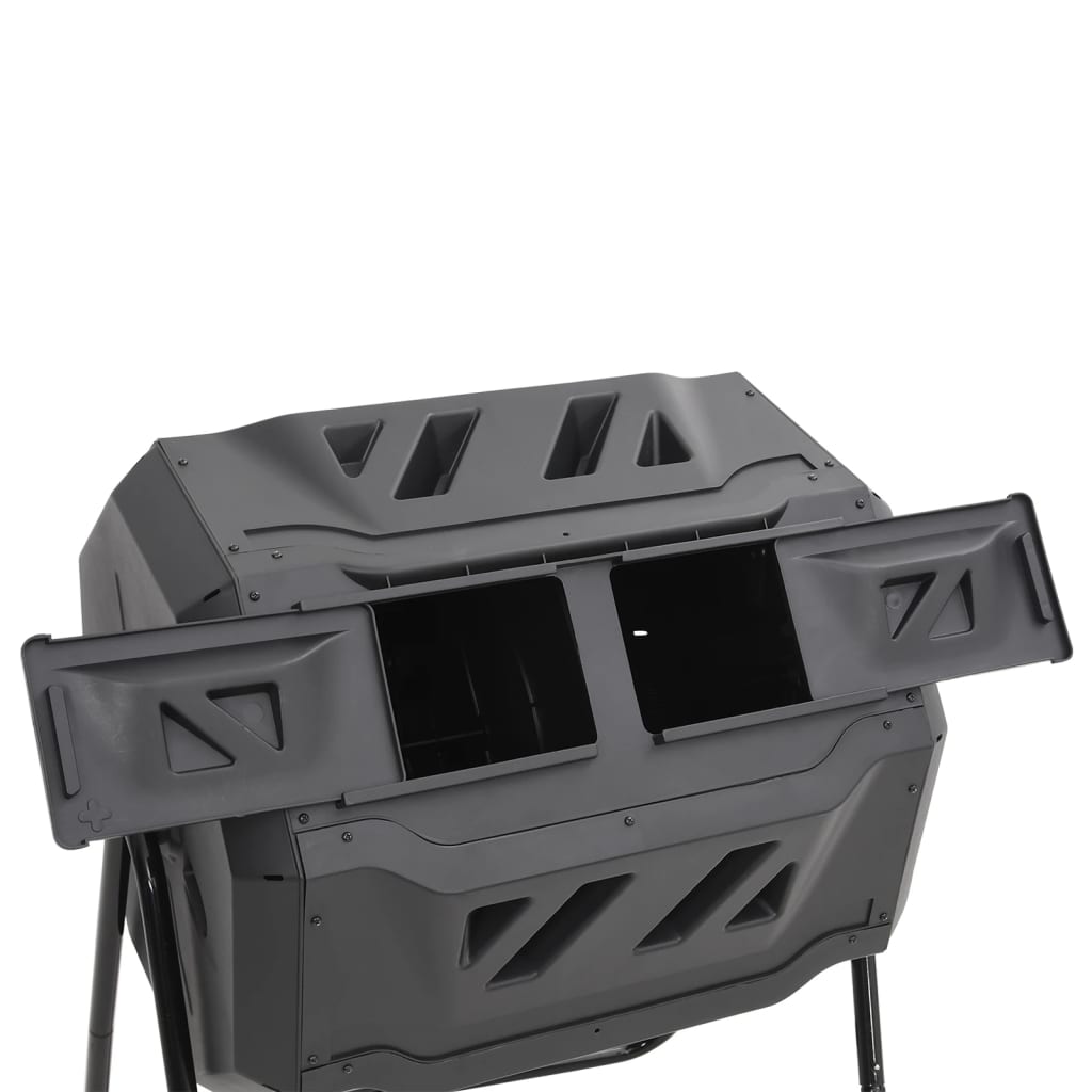 vidaXL Kompostownik do ogrodu, czarny, 73x64x95 cm, 160 L
