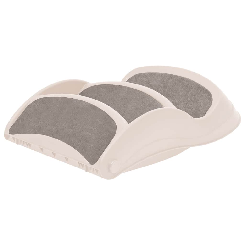 vidaXL Składane, 3-stopniowe schodki dla psa, kremowe, 50x38x38 cm