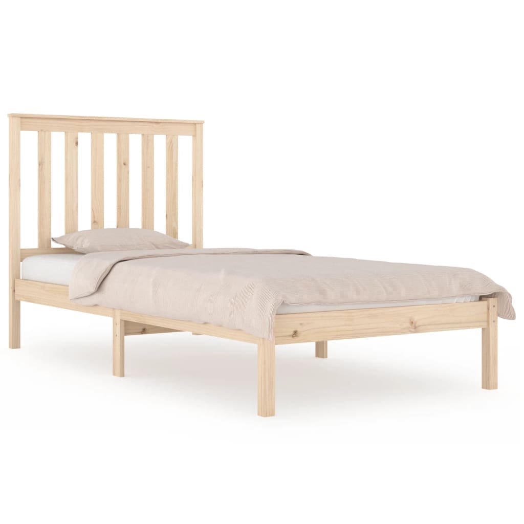 vidaXL Rama łóżka, lite drewno sosnowe, 75x190 cm, pojedyncza