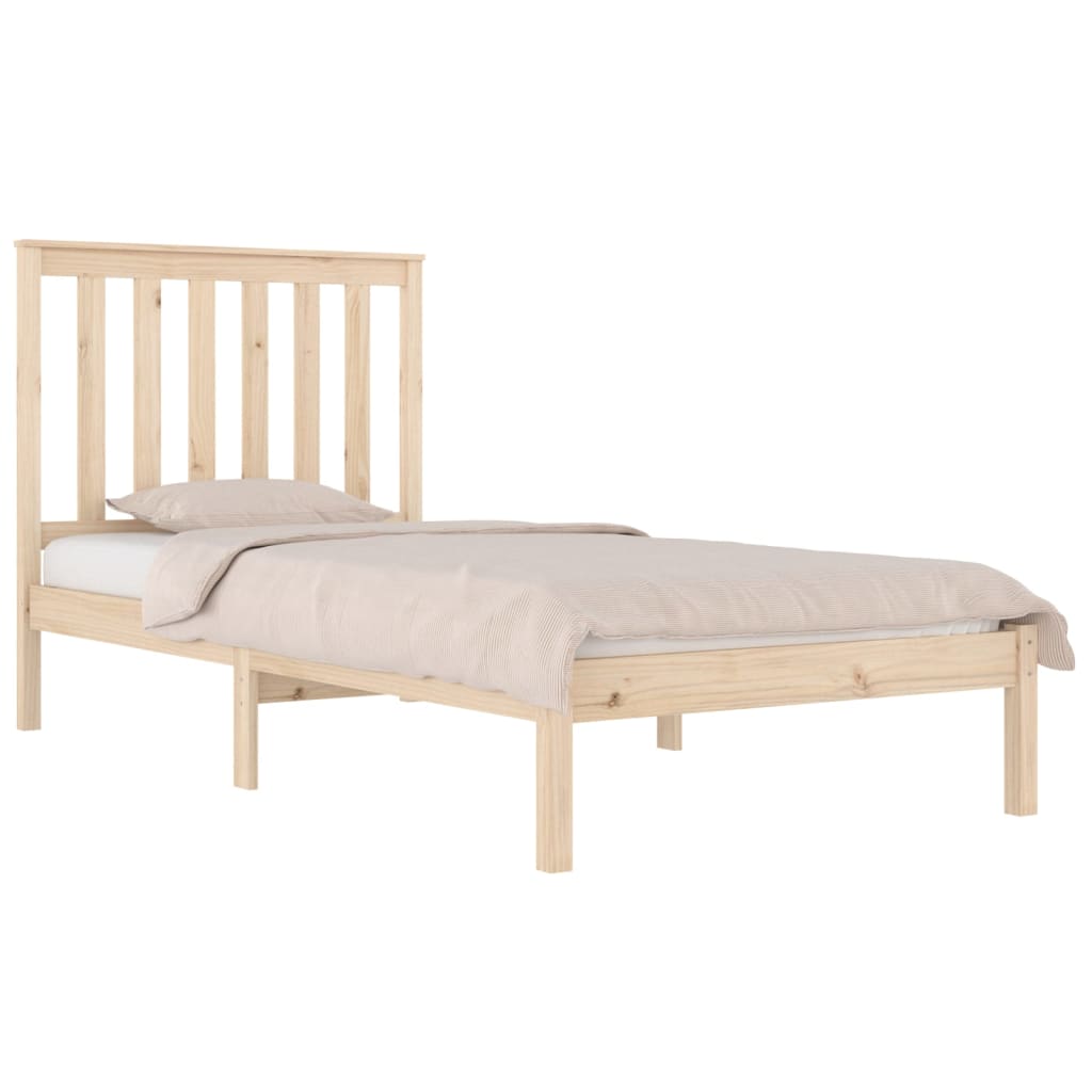 vidaXL Rama łóżka, lite drewno sosnowe, 75x190 cm, pojedyncza