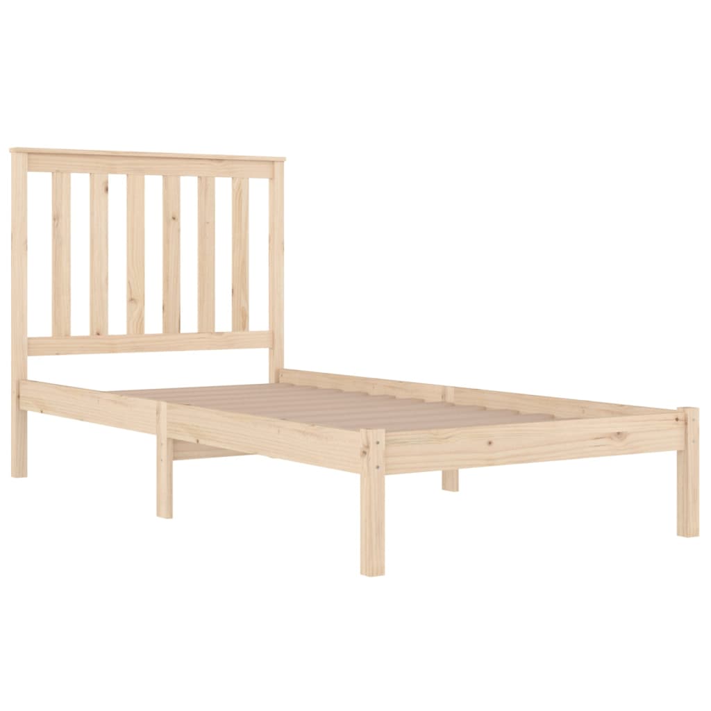 vidaXL Rama łóżka, lite drewno sosnowe, 75x190 cm, pojedyncza