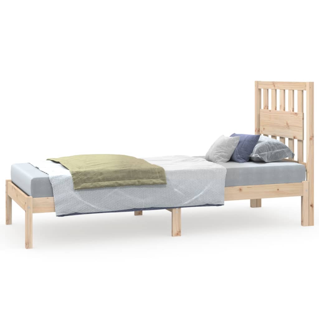 vidaXL Rama łóżka, lite drewno sosnowe, 75x190 cm, pojedyncza