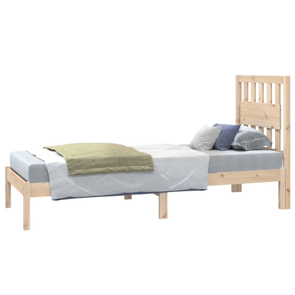 vidaXL Rama łóżka, lite drewno sosnowe, 75x190 cm, pojedyncza