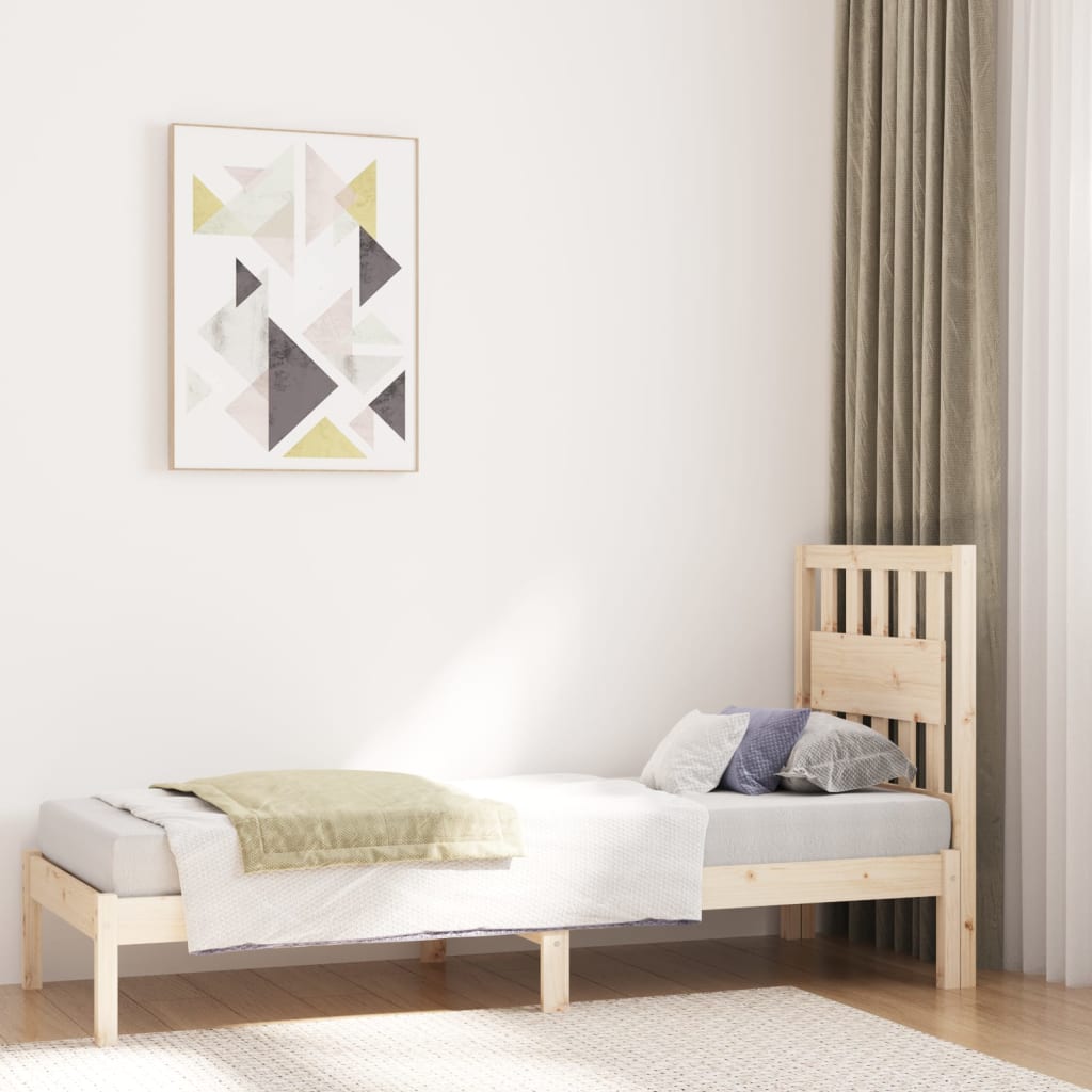vidaXL Rama łóżka, lite drewno sosnowe, 75x190 cm, pojedyncza