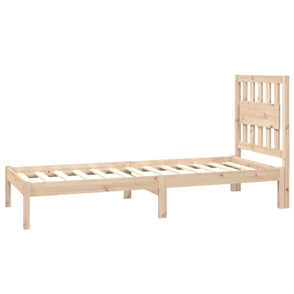 vidaXL Rama łóżka, lite drewno sosnowe, 75x190 cm, pojedyncza
