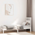vidaXL Rama łóżka, biała, lite drewno sosnowe, 75x190 cm, pojedyncza
