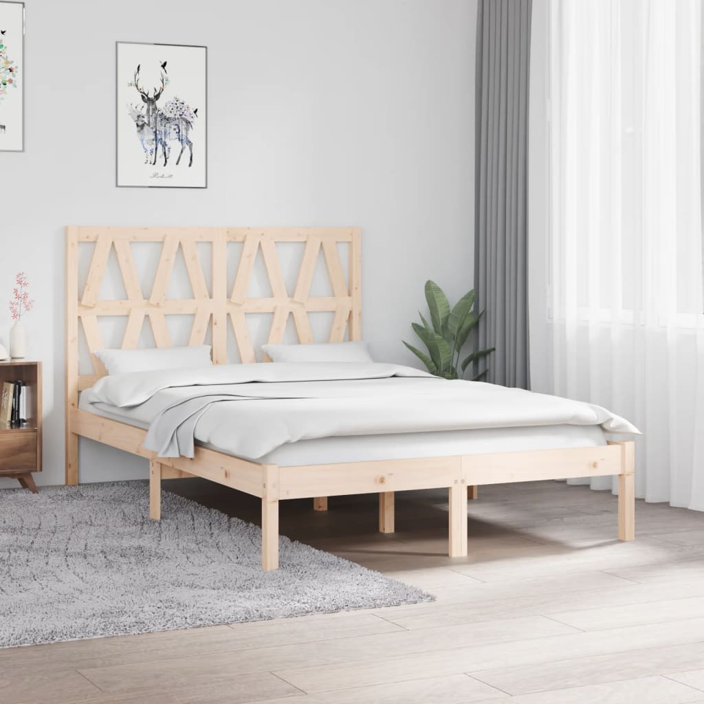 vidaXL Rama łóżka, lite drewno sosnowe, 120x200 cm