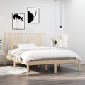 vidaXL Rama łóżka, lite drewno, 135x190 cm, podwójna