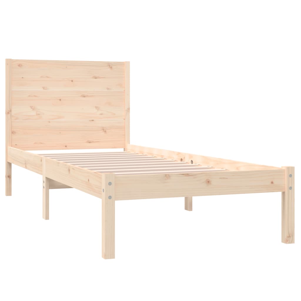 vidaXL Rama łóżka, lite drewno, 75x190 cm, pojedyncza