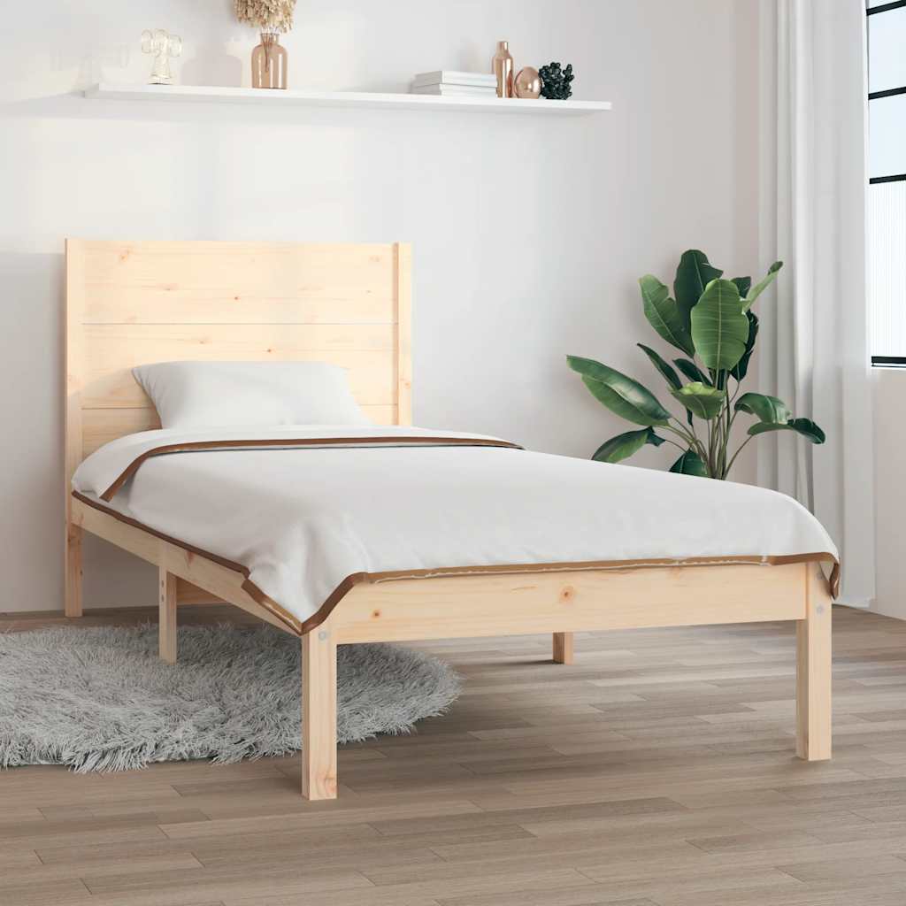 vidaXL Rama łóżka bez materaca, 90x200 cm, lite drewno sosnowe