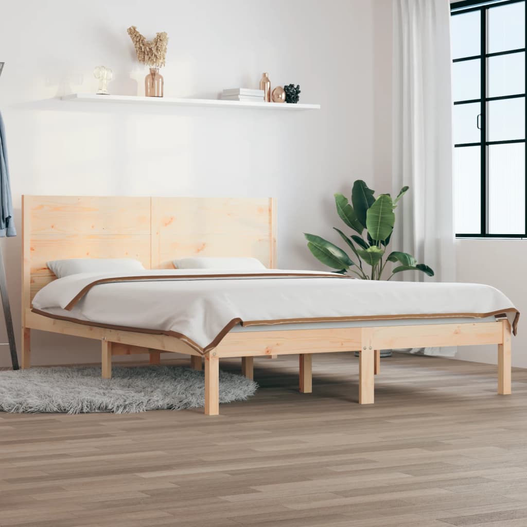 vidaXL Rama łóżka bez materaca, 160x200 cm, lite drewno sosnowe