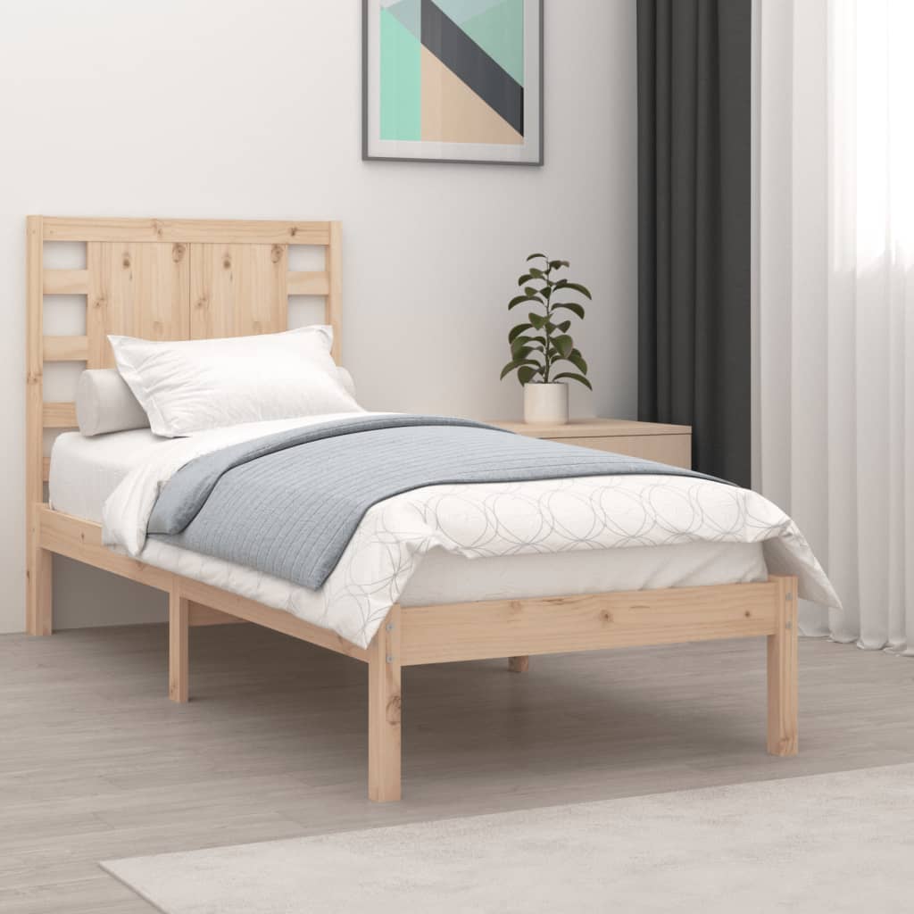 vidaXL Rama łóżka bez materaca, 90x200 cm, lite drewno sosnowe