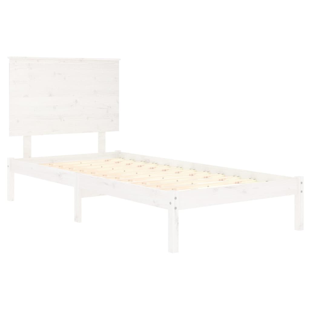 vidaXL Rama łóżka bez materaca, biała, 100x200 cm, lite drewno sosnowe