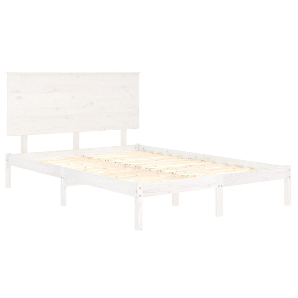 vidaXL Rama łóżka bez materaca, biała, 120x200 cm, drewno sosnowe