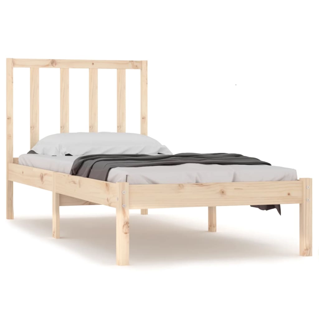 vidaXL Rama łóżka bez materaca, 75x190 cm, lite drewno sosnowe